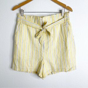 Draper James Yellow Striped Paper Bag Pull On Shorts Size Large